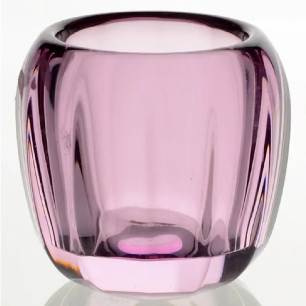 Villeroy & Boch Colored DeLight Rose Crystal Tealight Candle Holders Set of 2